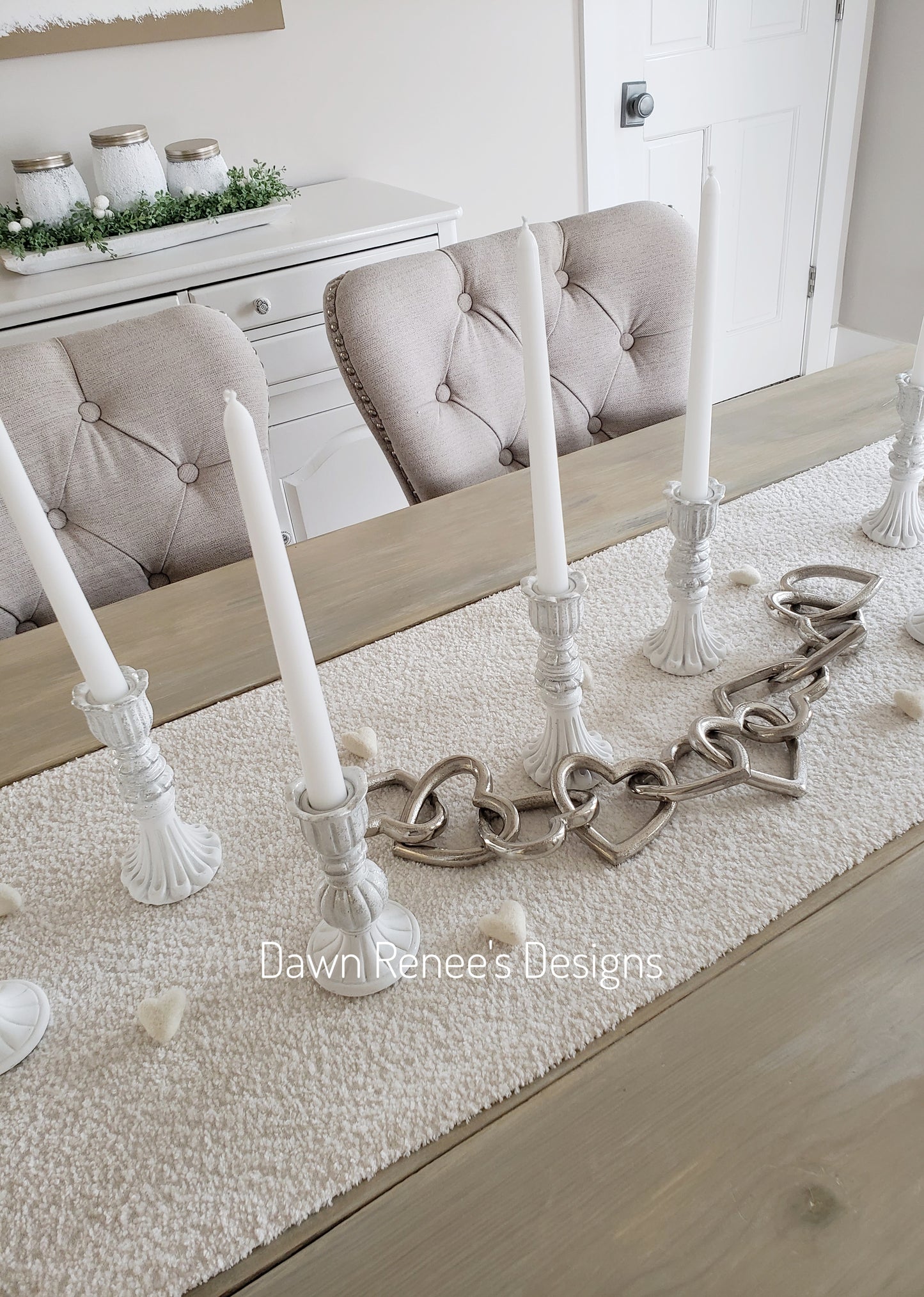 White Felt Heart Shapes