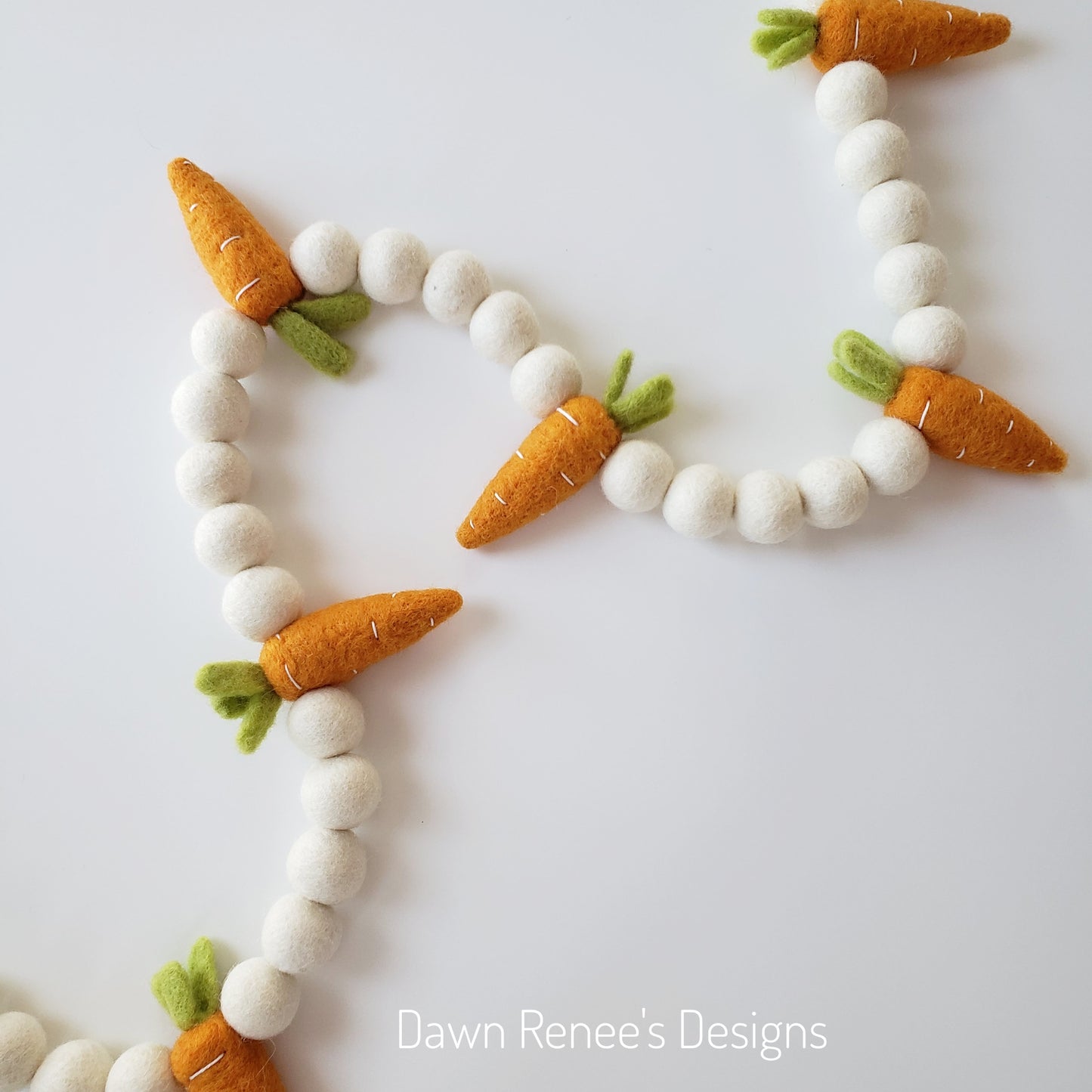 Easter Garland - Carrot Felt Ball Garland