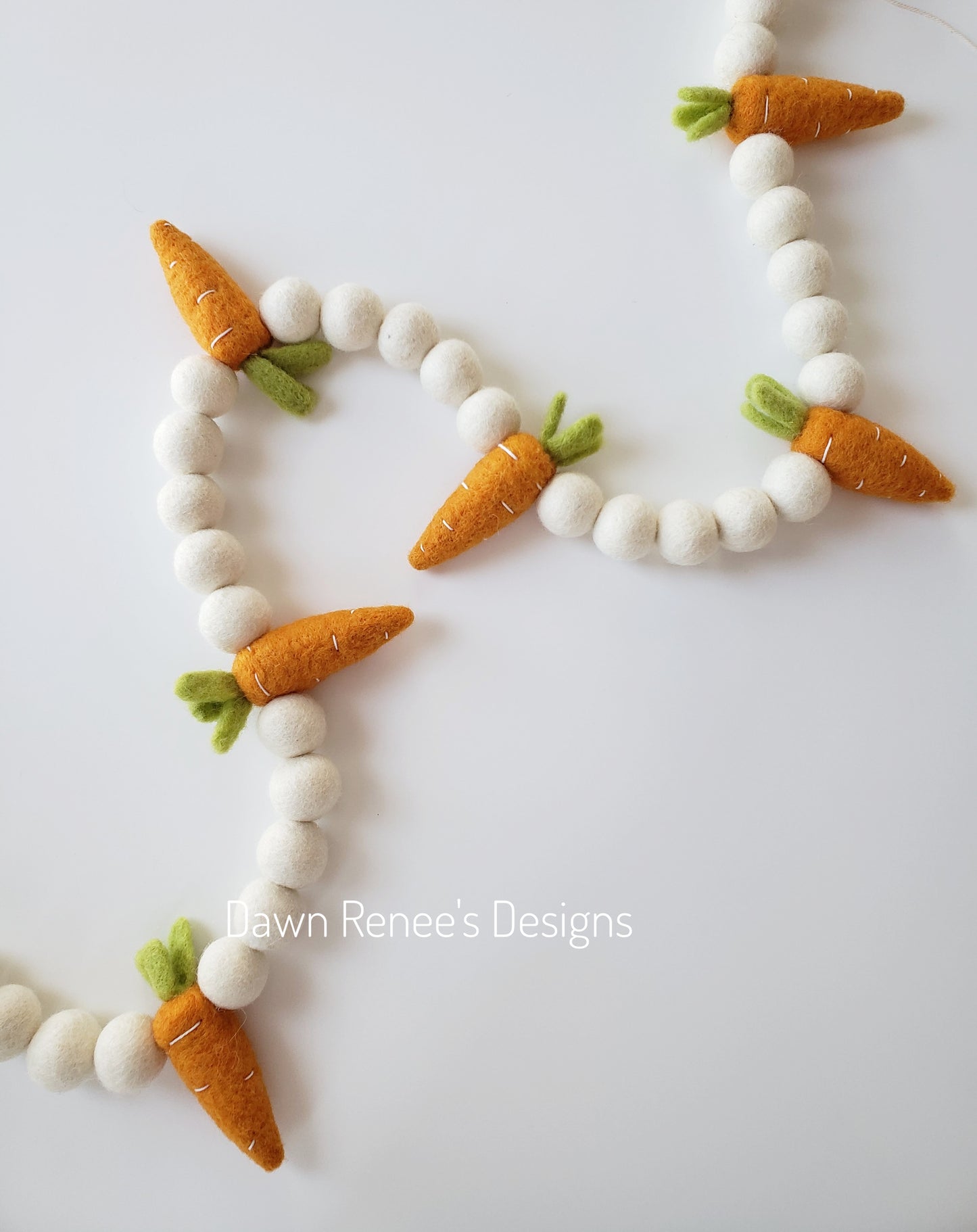 Easter Garland - Carrot Felt Ball Garland