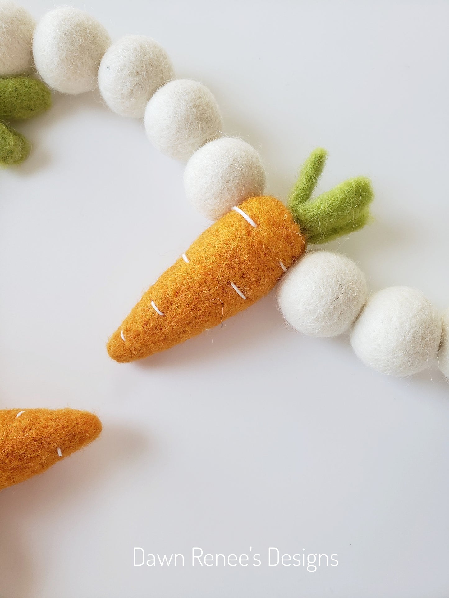 Easter Garland - Carrot Felt Ball Garland