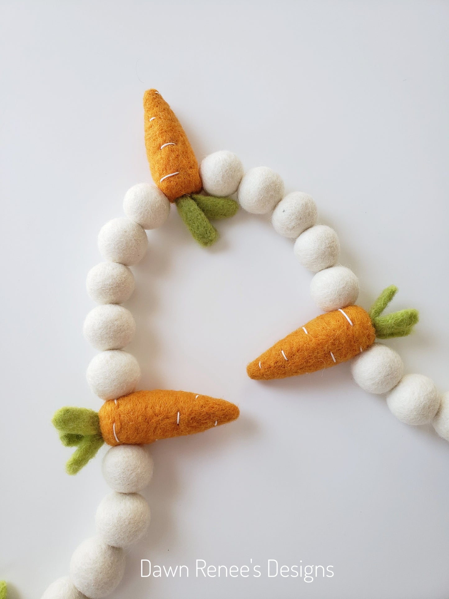 Easter Garland - Carrot Felt Ball Garland