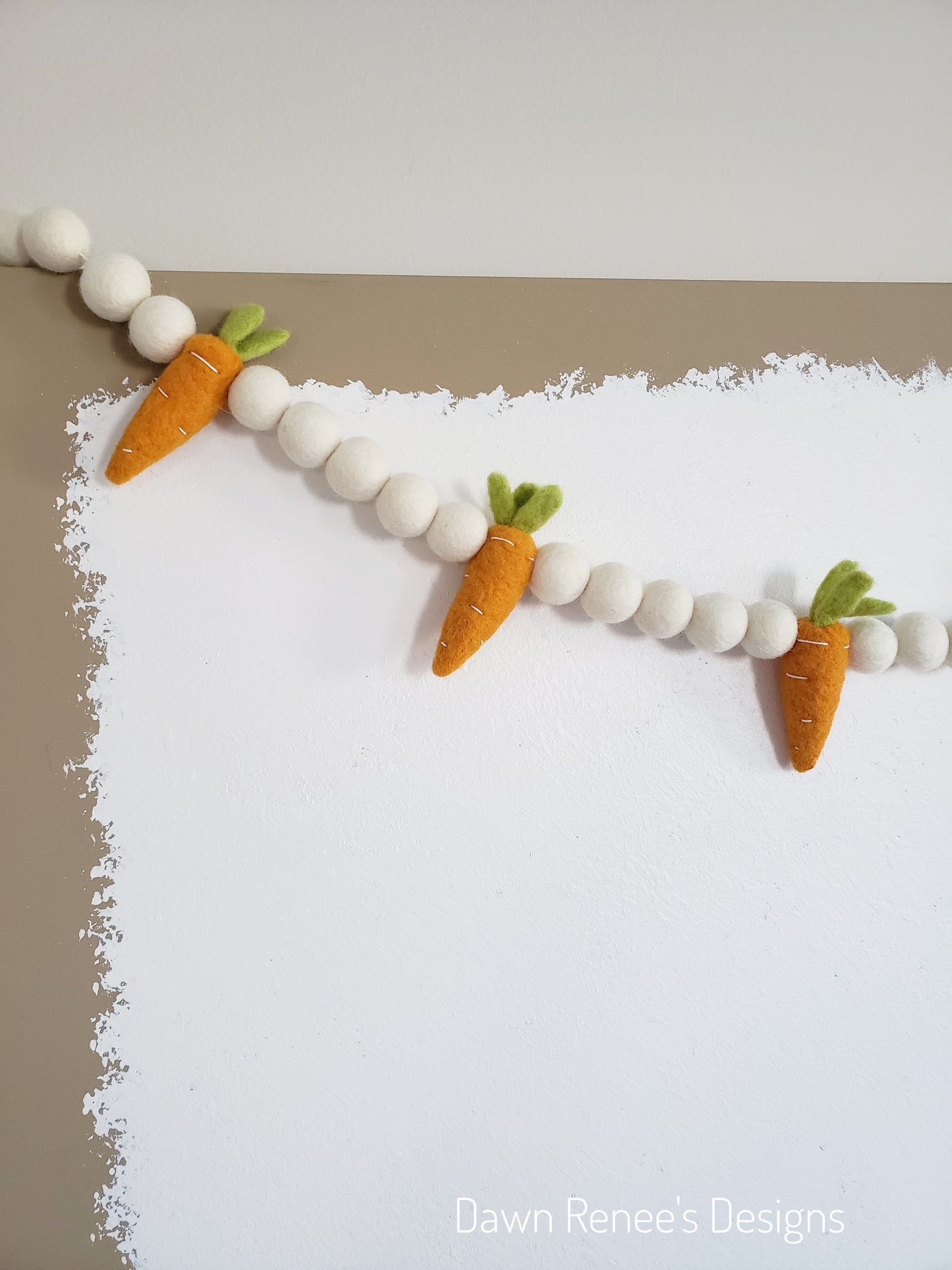 Easter Garland - Carrot Felt Ball Garland