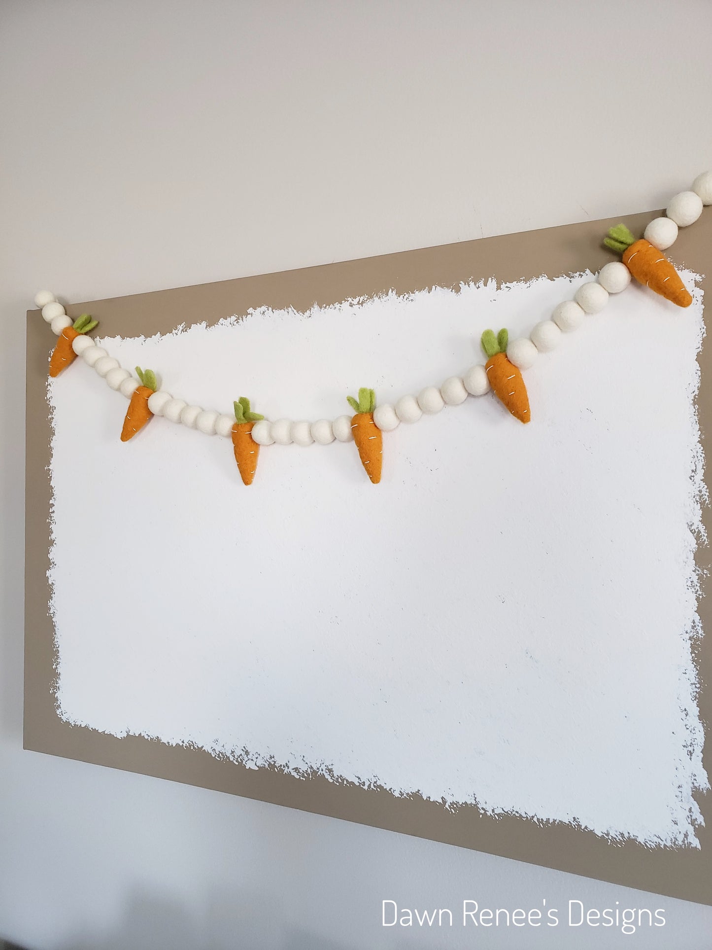 Easter Garland - Carrot Felt Ball Garland