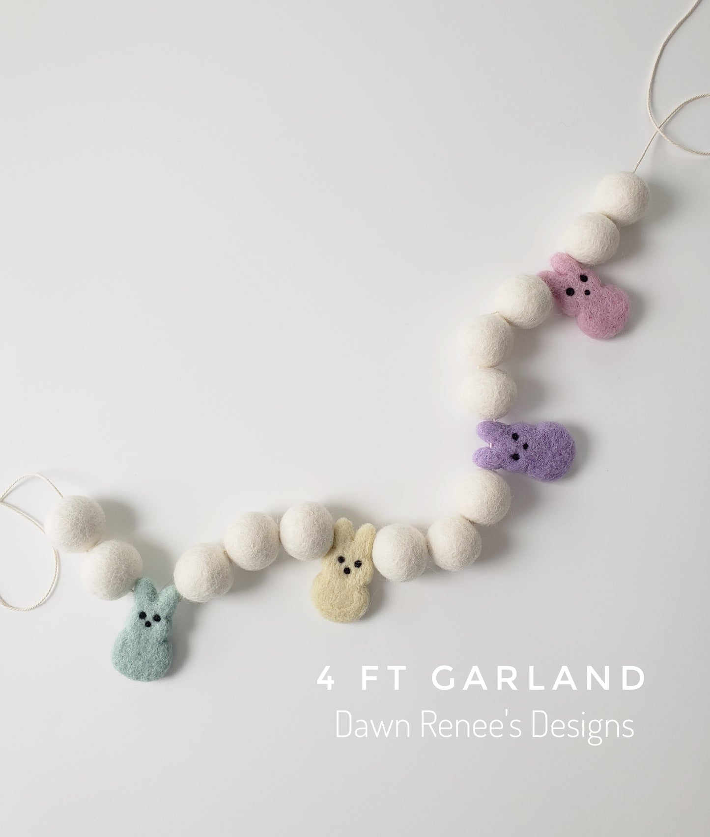 Easter Peeps Felt Garland - Pastel Peeps