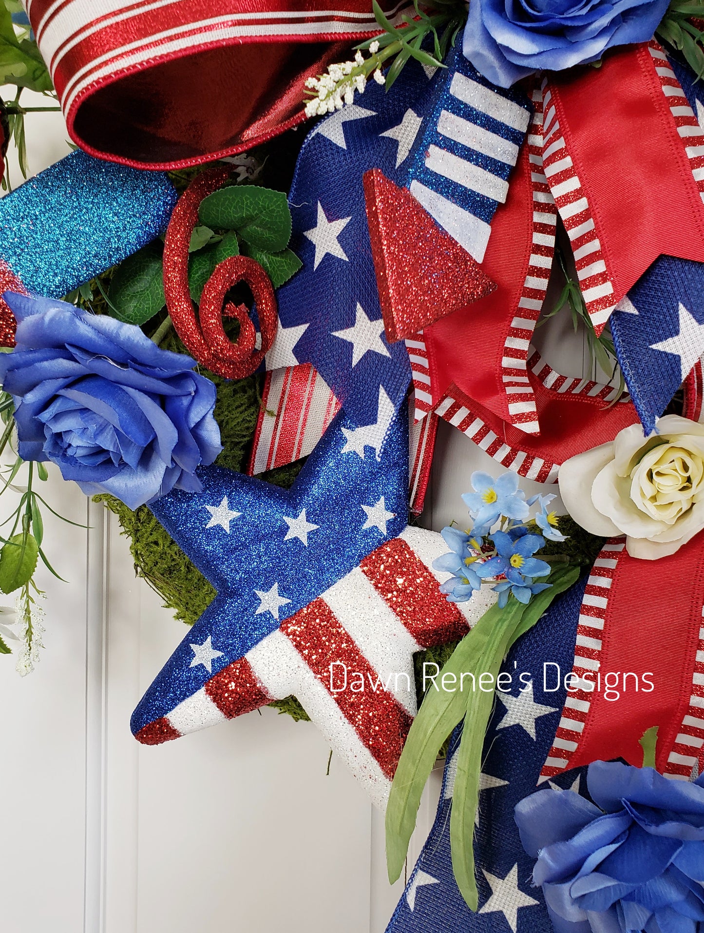 Patriotic Wreath, 4th of July Wreath for Front Door