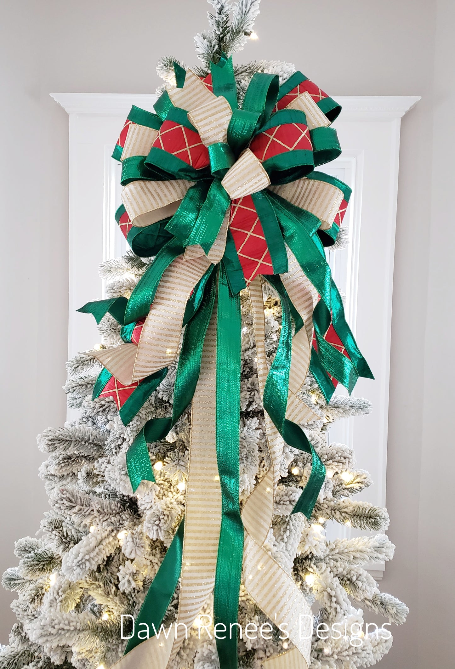 Drummer Boy Christmas Tree Bow with Long Streamers