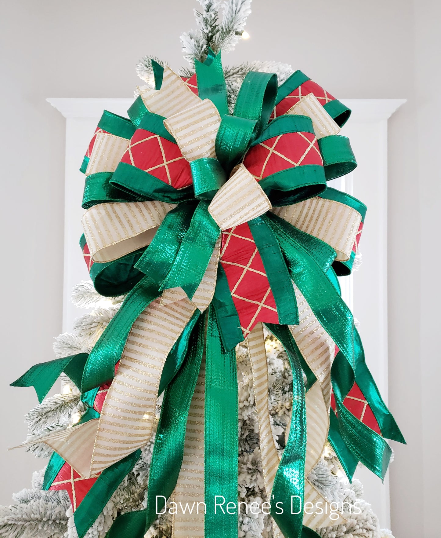 Drummer Boy Christmas Tree Bow with Long Streamers