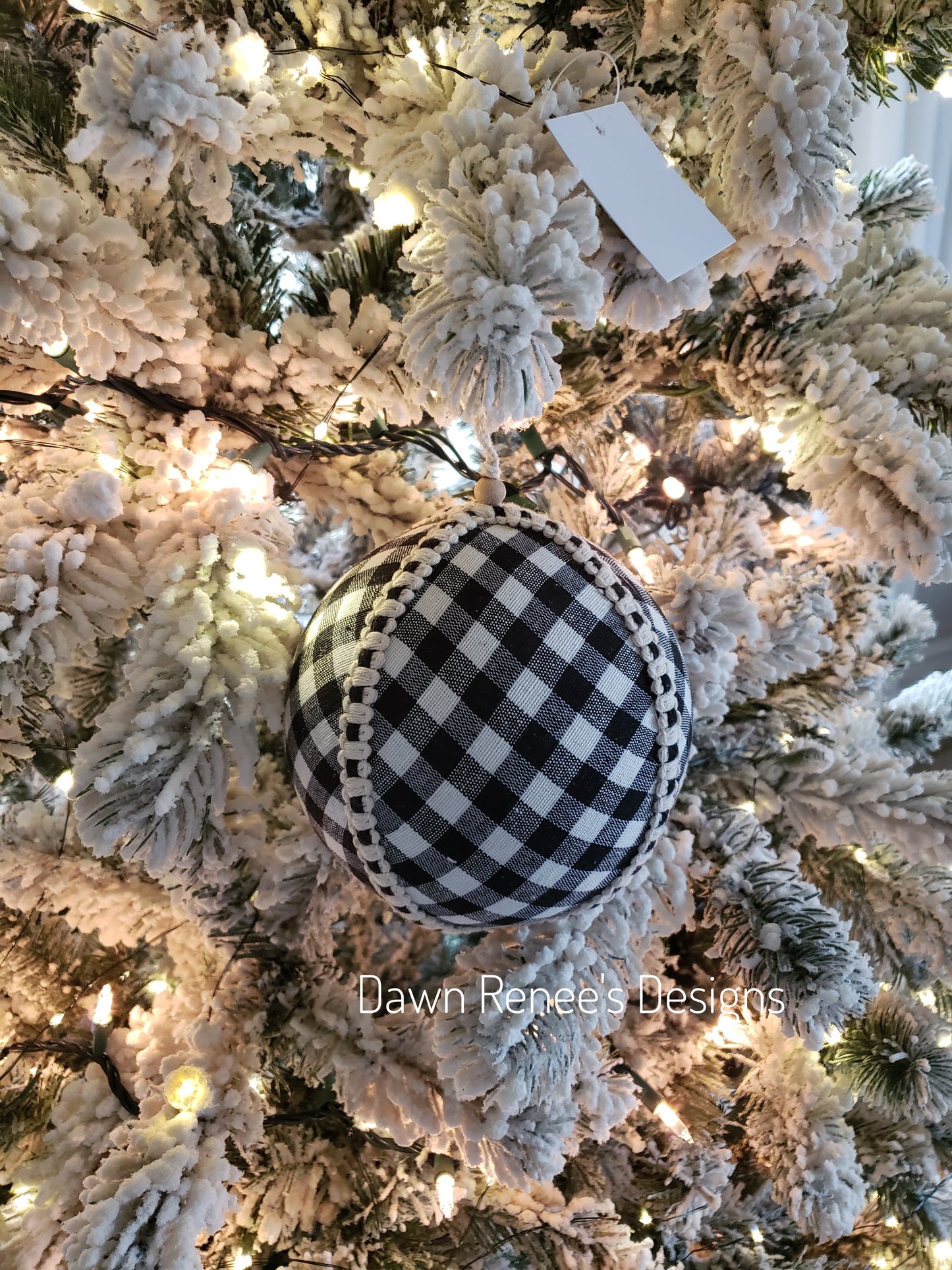 Large Black Natural Farmhouse Ball Ornament