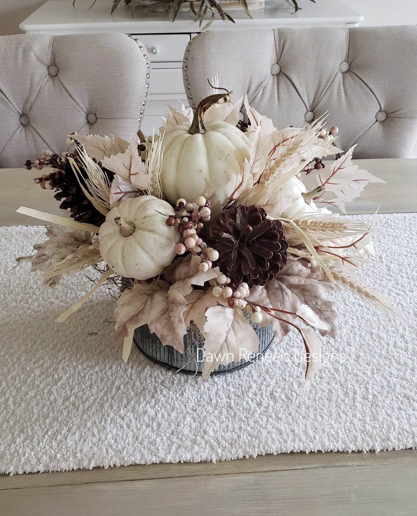White Pumpkin Farmhouse Centerpiece