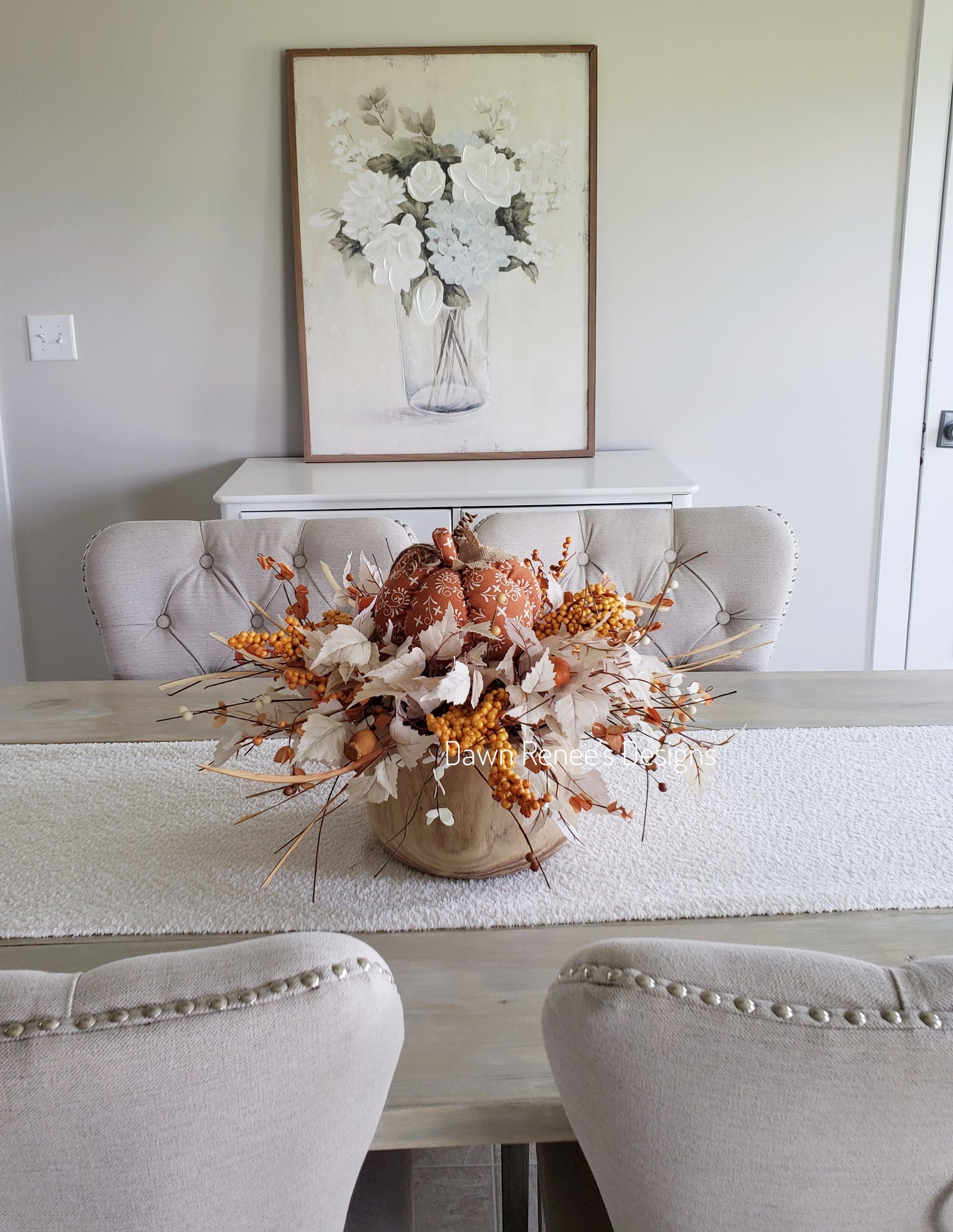 Round Pumpkin Arrangement for Fall Autumn