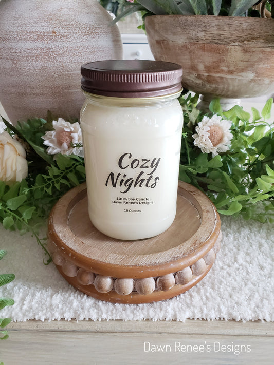 Mason Jar Soy Candle - Cozy Nights