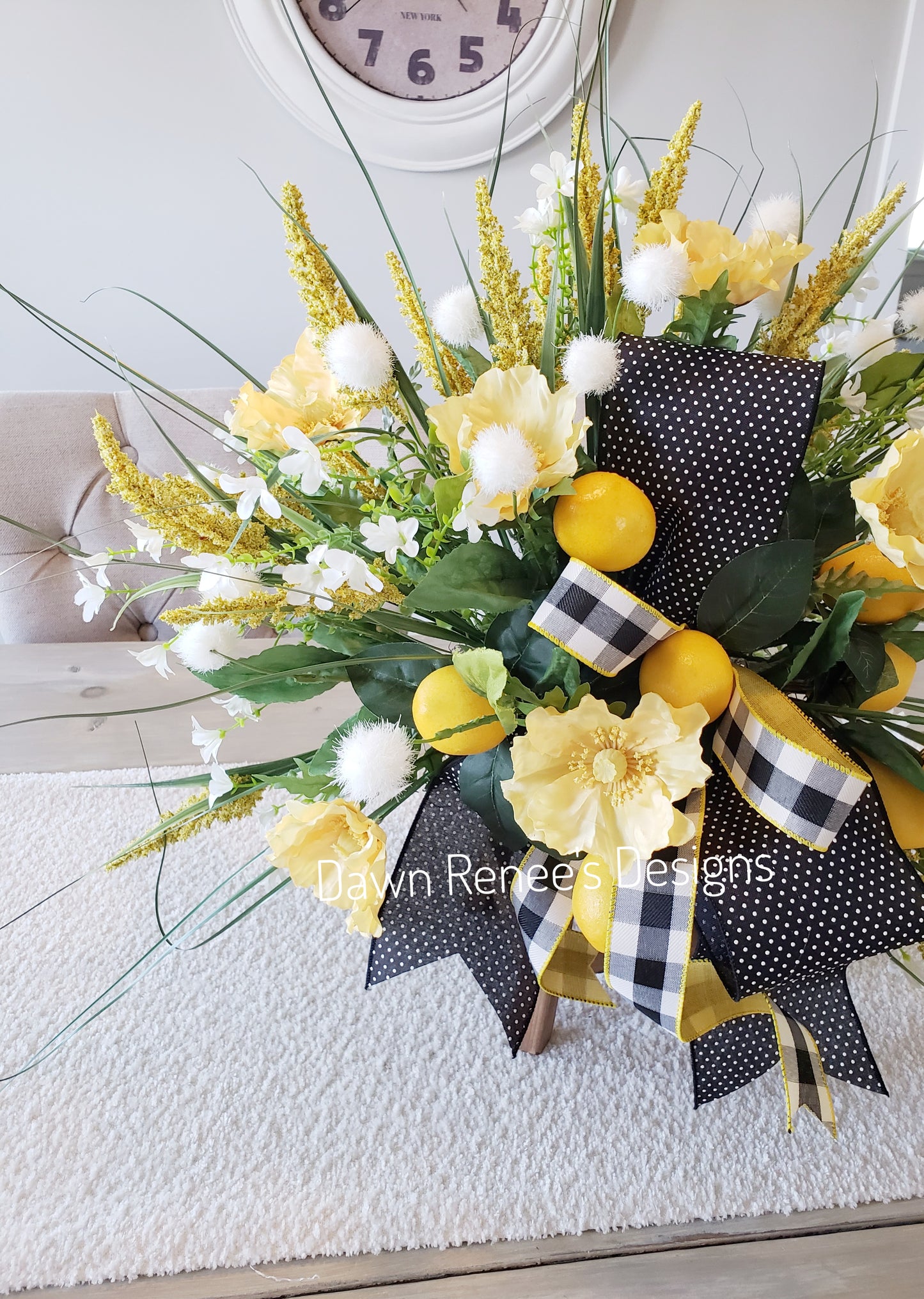 Lemon Floral Centerpiece Arrangement